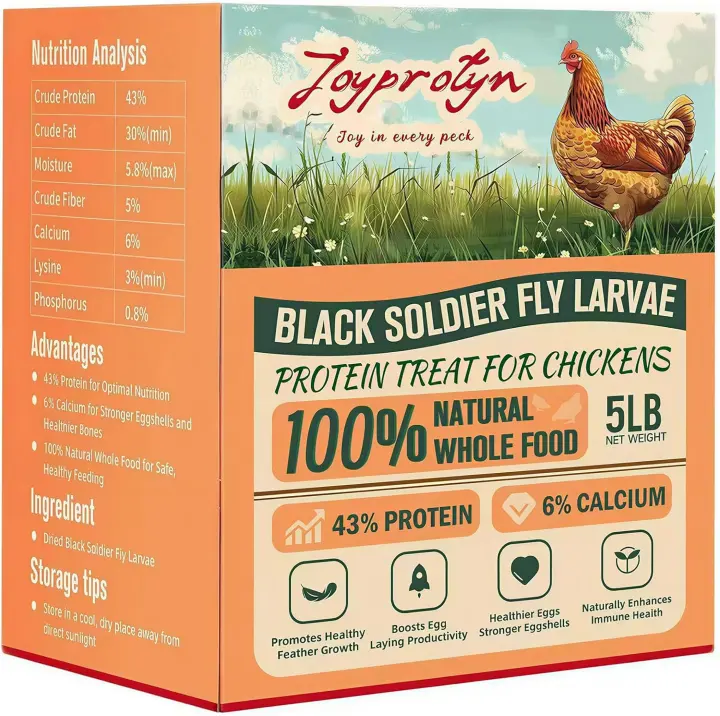 5 lb Dried Black Soldier Fly Larvae — High-Calcium Poultry Feed